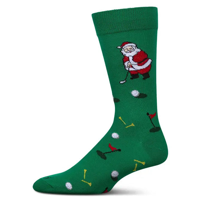 Memoi Golfer Santa Men`S Holiday Crew