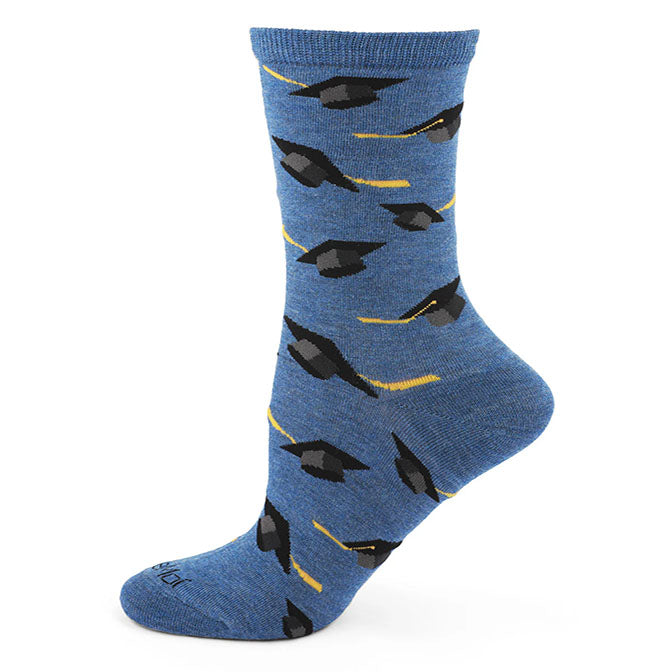 Graduation Cap Bamboo Blend Womens Sock