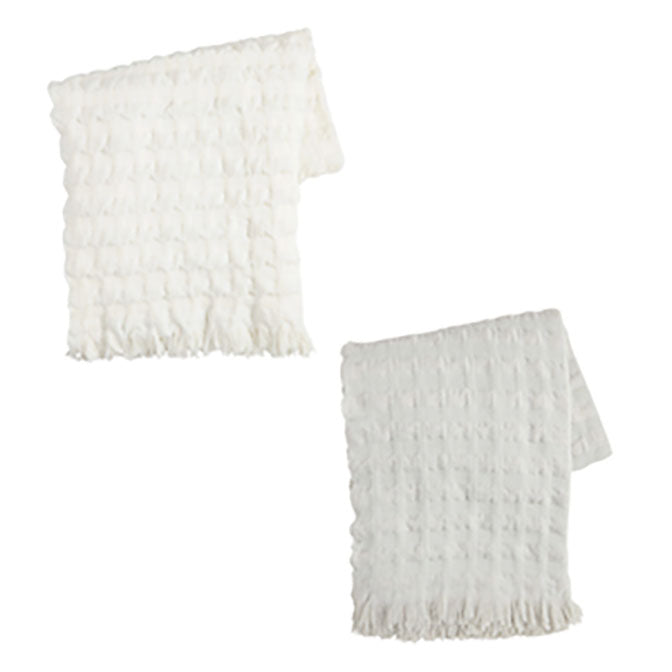 Gray & White Waffle Throws