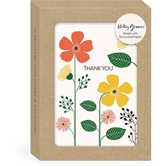 Green Garden Multi Flower Thank You Notes