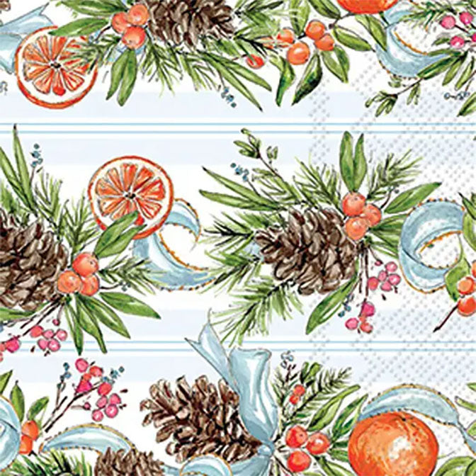 Paper Guest Towels Pinecones and Ribbons Fall Autumn