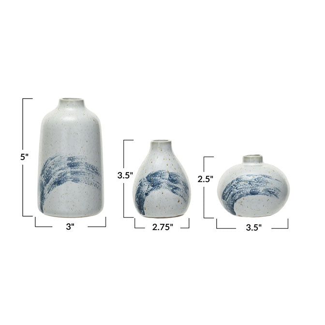 Hand-Painted Stoneware Vases (Each One Will Vary)