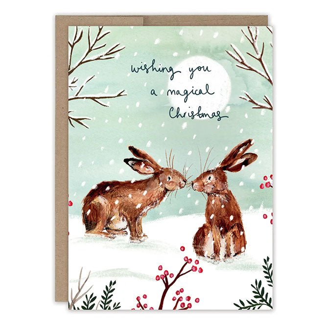 Hares Magical Christmas Holiday Card