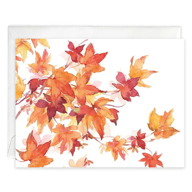 Holiday Blank Note Card - Fall Note/Maple Leaves