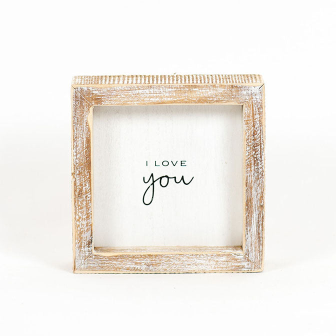 5x5x1.5 Wood Frame Sign (LOVE) White, Black