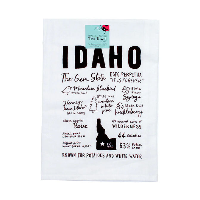 Idaho Facts Tea Towel