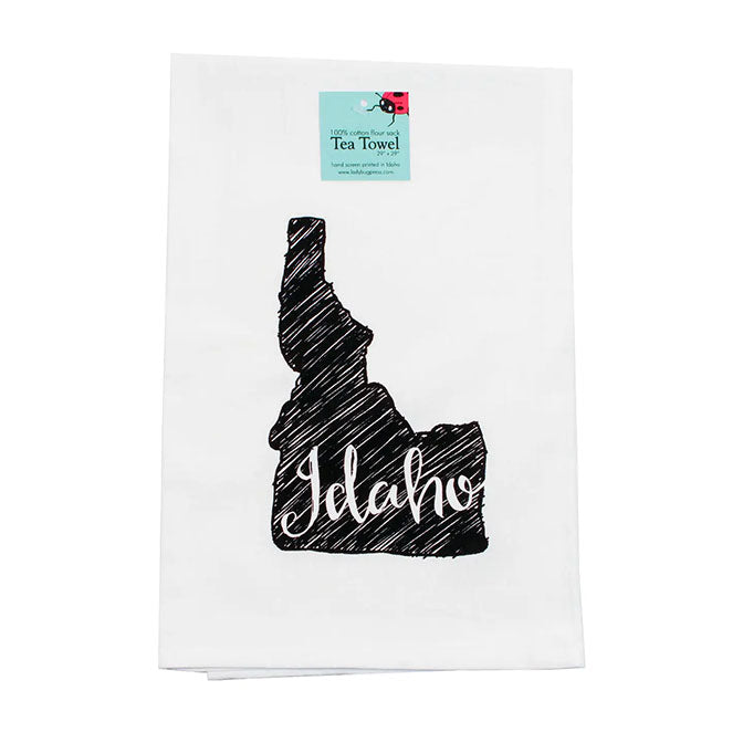 Idaho Sketch Tea Towel, Hand Drawn and Screen Printed Flour
