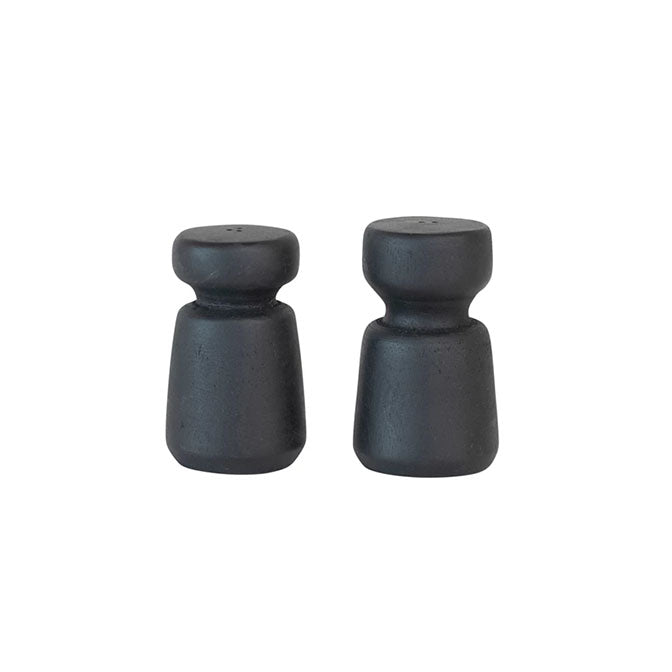 Mango Wood Salt & Pepper Shakers, Black