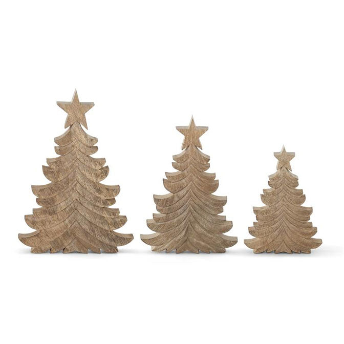 Mango Wood Wispy Carved Christmas Trees