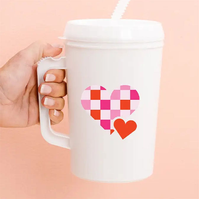 Mega Mug - Checkered Heart