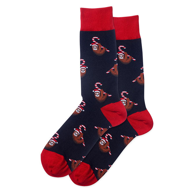 Mens Candy Cane Sloth Sock