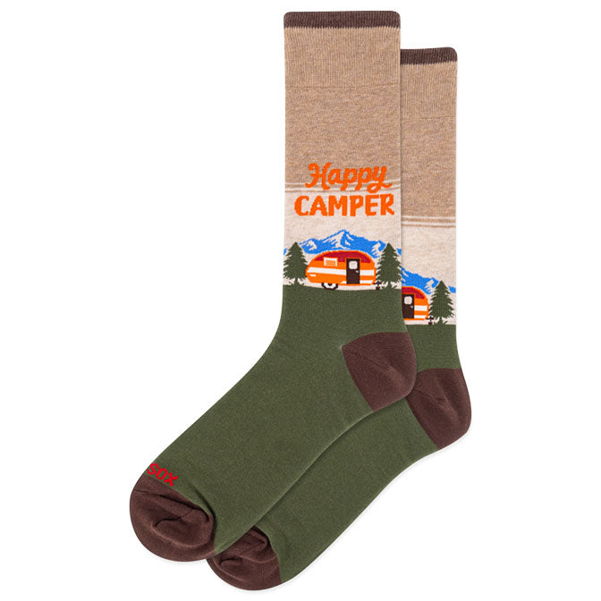 Mens Happy Camper Crew Socks