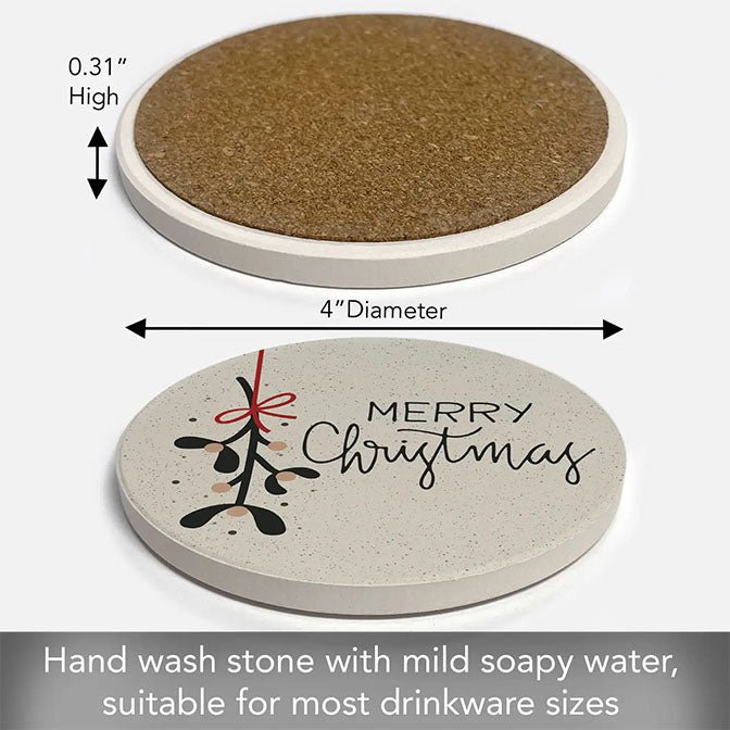 Thirstystone "Mistletoe" Single Absorbent Stone Coaster