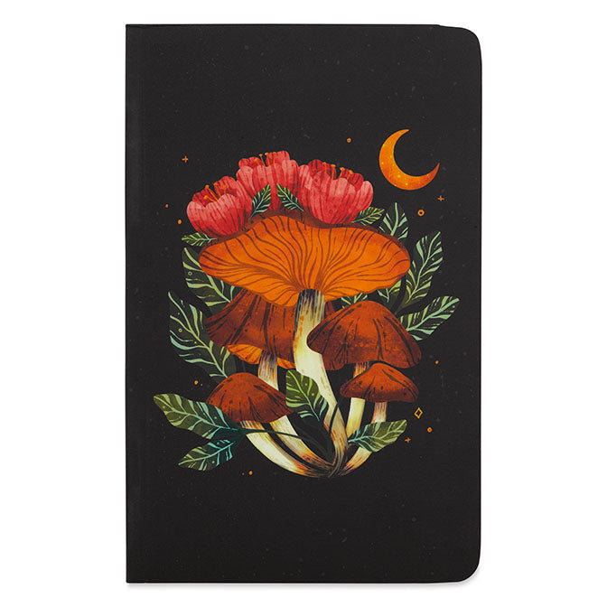 Midnight Mushrooms Classic Layflat notebook-Lined