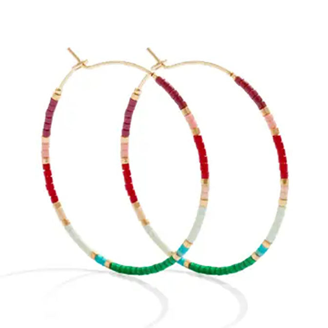 Miyuki Delicate Hoop Earring-Multi Bright