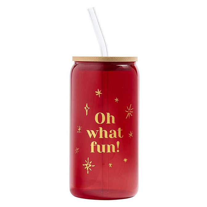 16oz Glass Tumbler - Oh What Fun