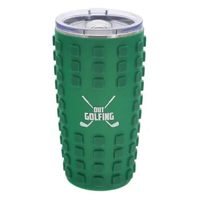 Out Golfing - 20 oz Travel Tumbler with 3D Silicone Wrap