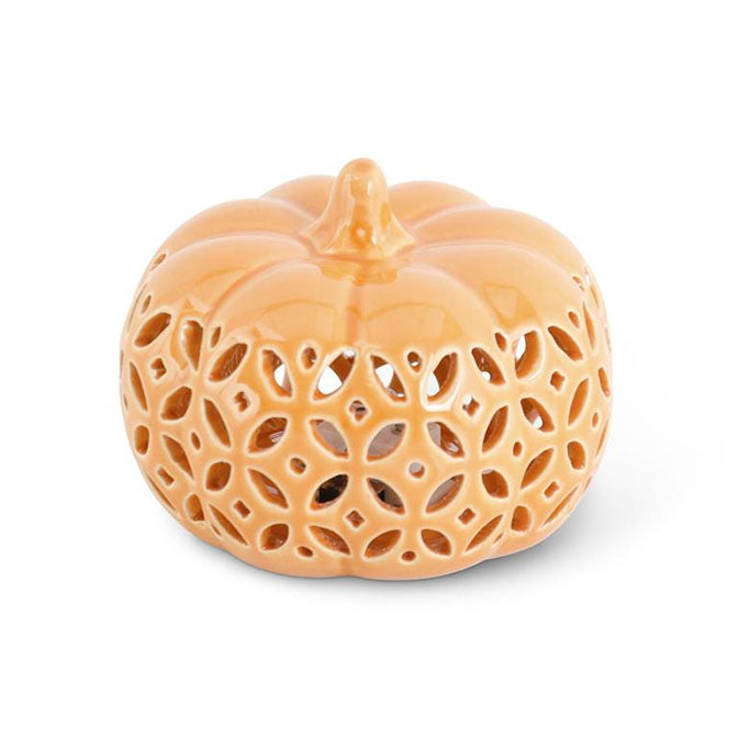 3.5 Inch Orange Ceramic Cutout LED Pumpkin