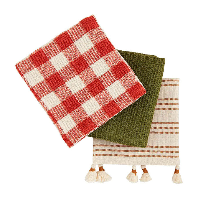 Neutral Patterned Tassel Towel Set