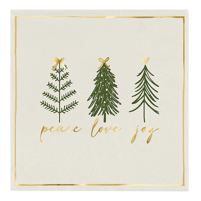 Cocktail Napkins - Peace Love Joy
