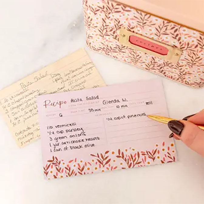 Pink Daisy Recipe Cards
