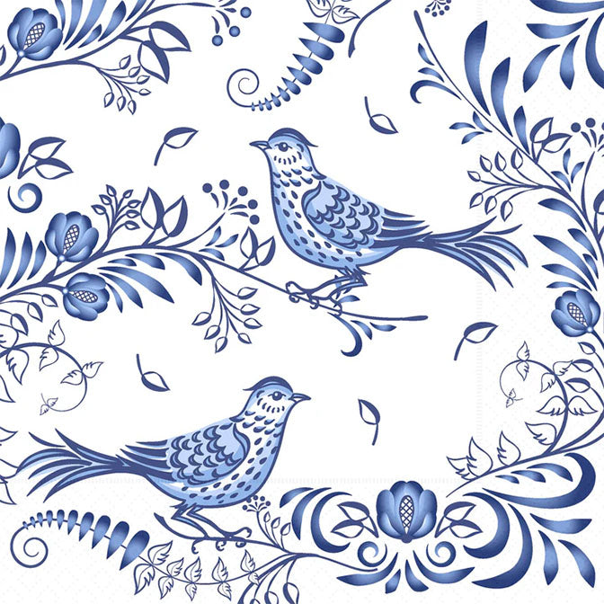 Porcelain Bird Cocktail Napkin
