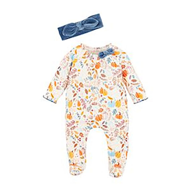 Pumpkin Floral Sleeper & Headband Set