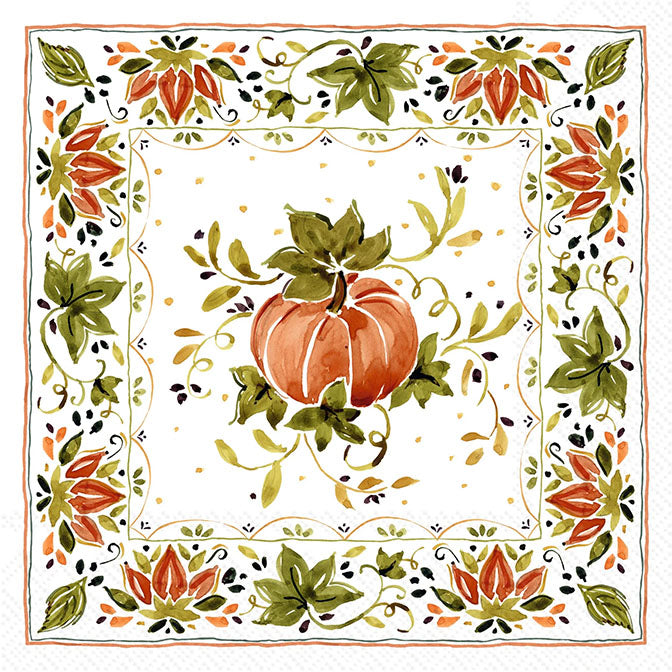 Pumpkins With Ornaments orange pumpkin Lunch Napkin