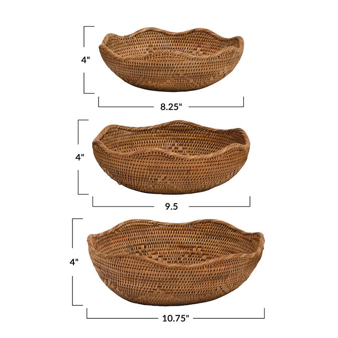 Hand-Woven Rattan Bowls
