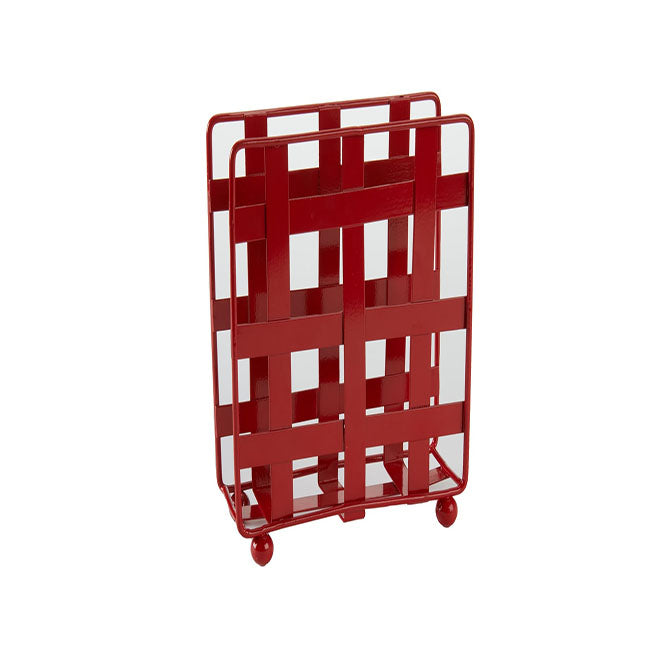 Metal Strap Napkin Holder Red