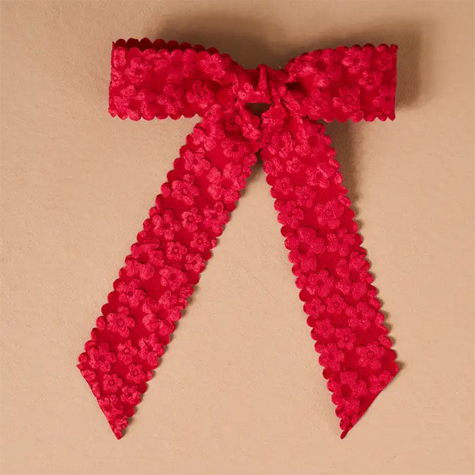 Flower Scallop Hair Bow