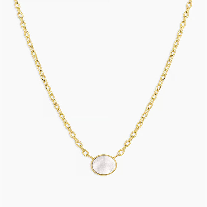 Rose Marble Coin Necklace
