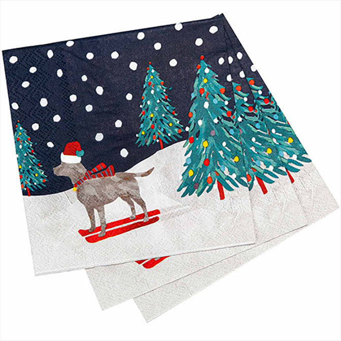 Ski Dog Paper Napkin