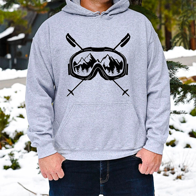 Skier Skiing Ski Goggles Graphic Hoodie