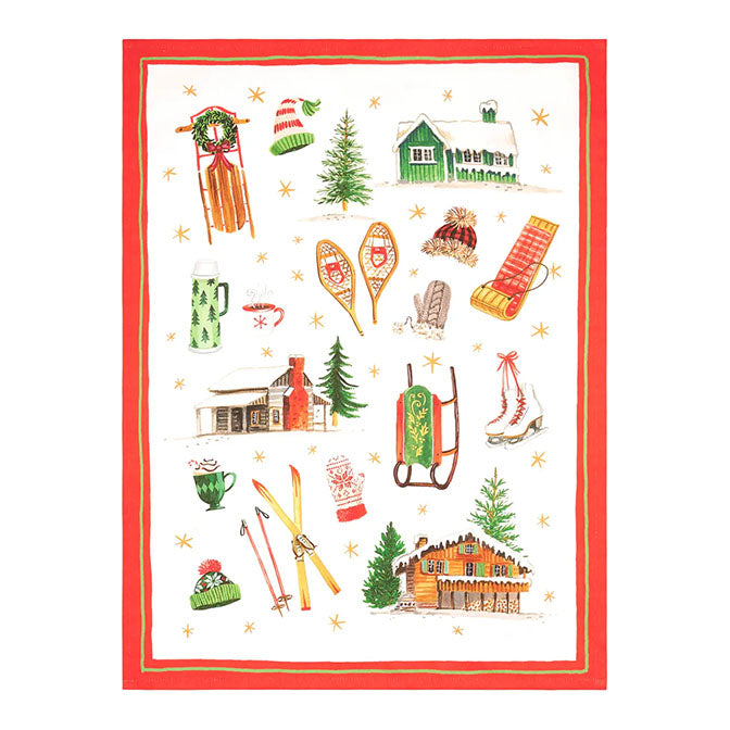 Sleds and Skis Kitchen Towel - Angela Staehling