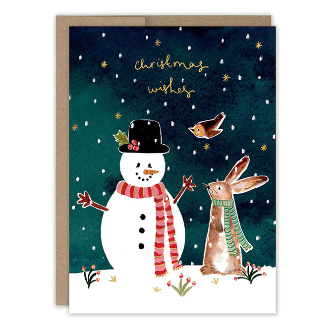 Snowman & Bunny Boxed Holiday Card
