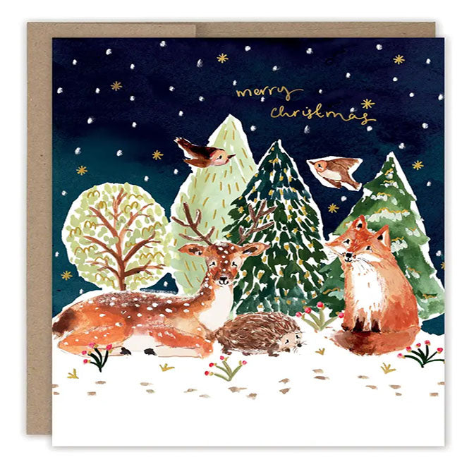 Snowy Woodland Scene Card