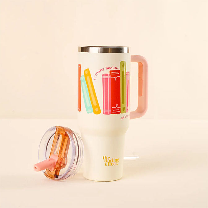 40 oz Lifestyle Flip Straw Tumbler-So Many Books