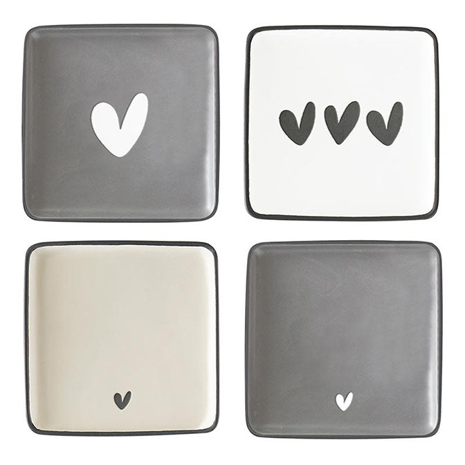 Square Ceramic Plates - Heart