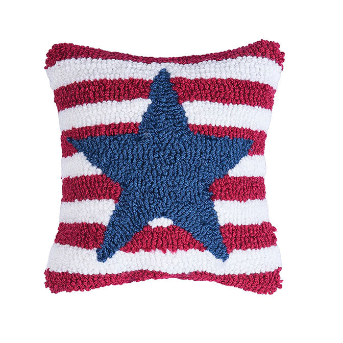 Stars & Stripes Hooked Mini Pillow