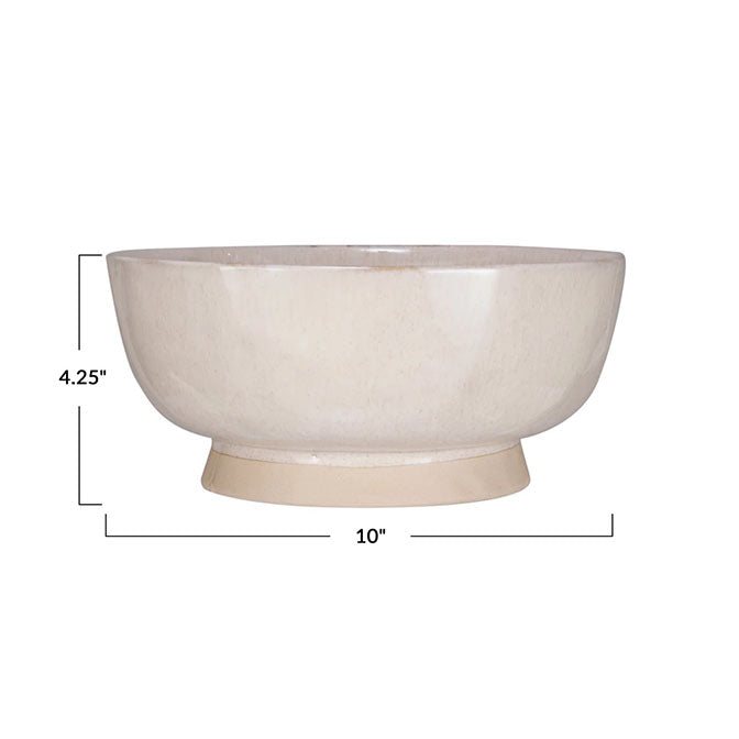 Stoneware Footed Bowl (Each One Will Vary)