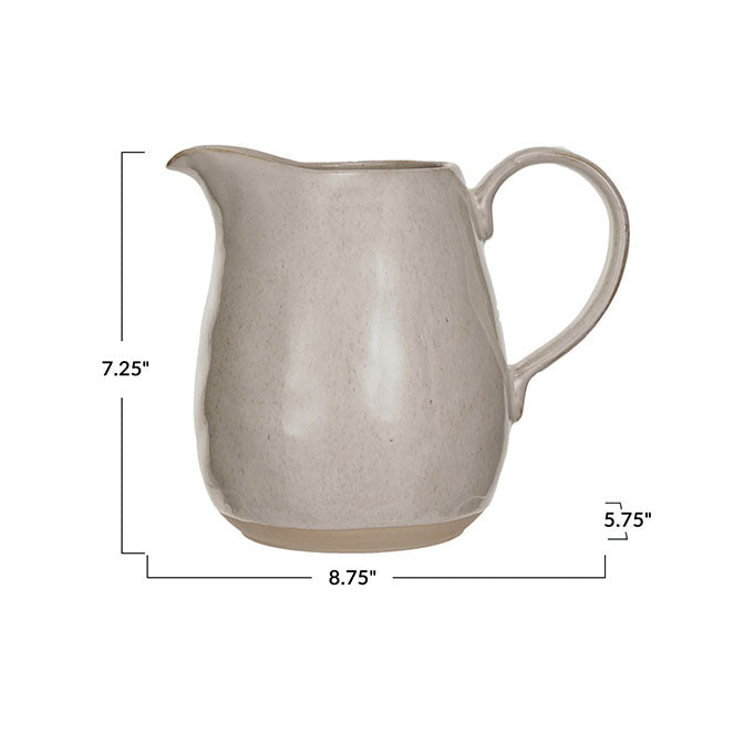 2 Quart Stoneware Pitcher (Each One Will Vary)