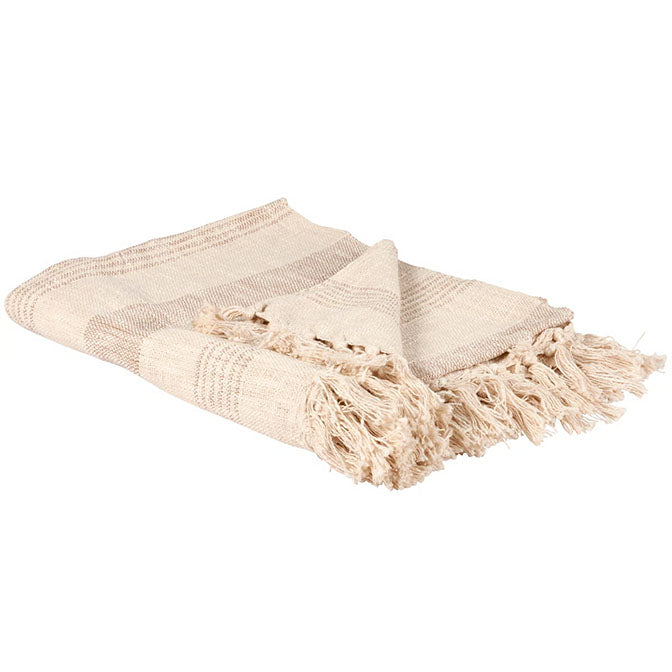 Tan Stripe Throw