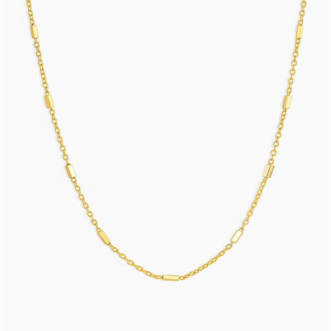 Tatum Short Pendant Necklace Gold in Blue Mix main image 1