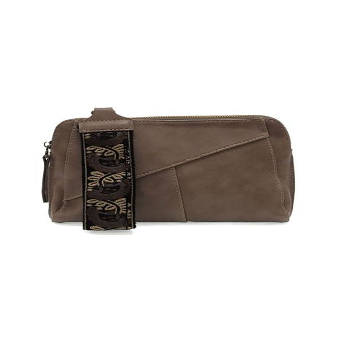 Taupe Gigi Crossbody with Woven Wrist Strap