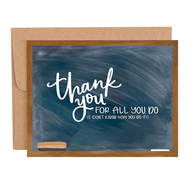 Chalkboard Teacher Appreciation Greeting Card