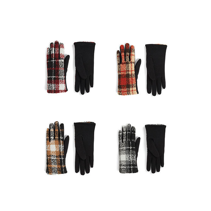 Textured Plaid Touchscreen Glove