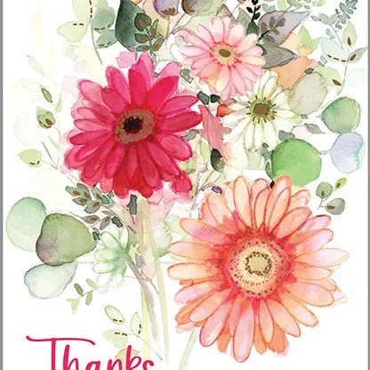 Thank You Greeting Card - Gerbera Daisies