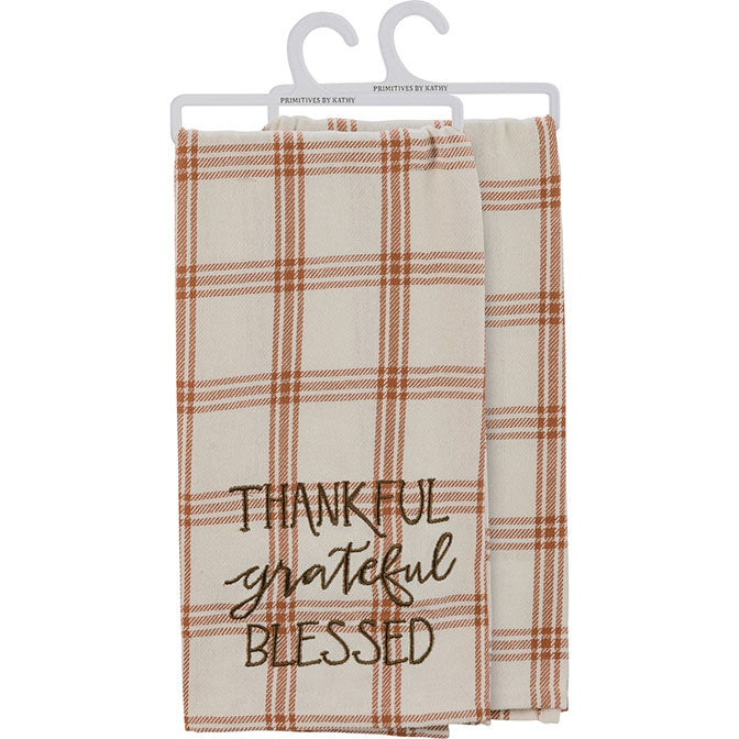 Thankful, Grateful, Blessed Kitchen Towel