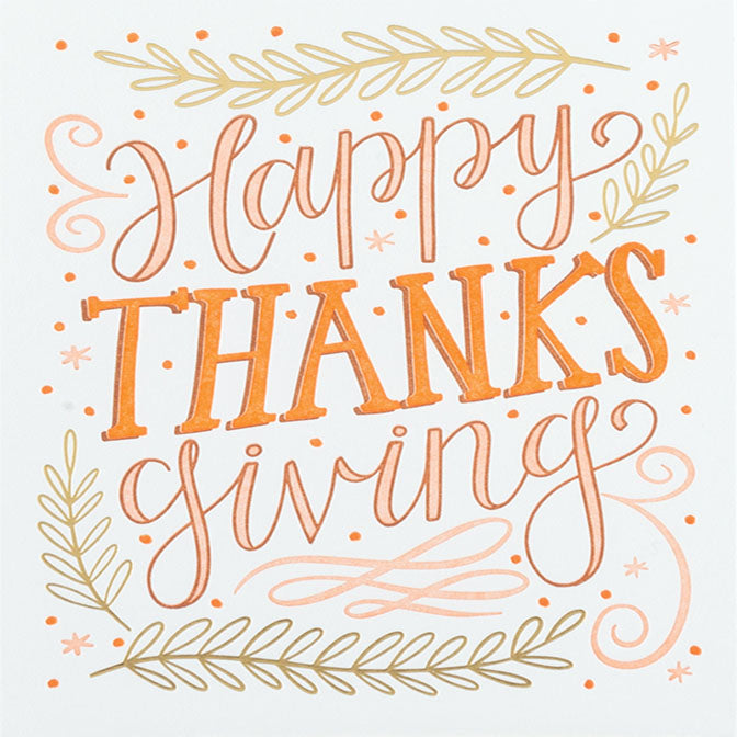 Vintage Thanksgiving Lettering Greeting Card